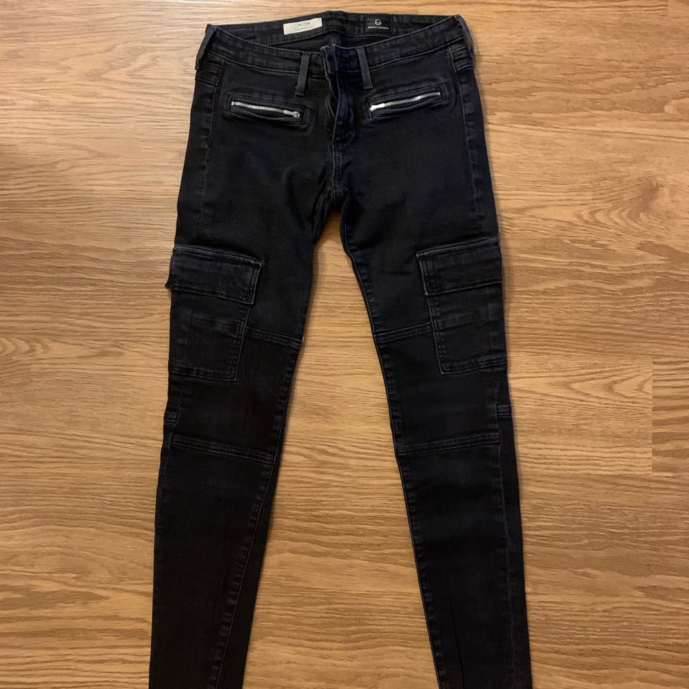 AG Tyler Cargo Skinny Jeans Black